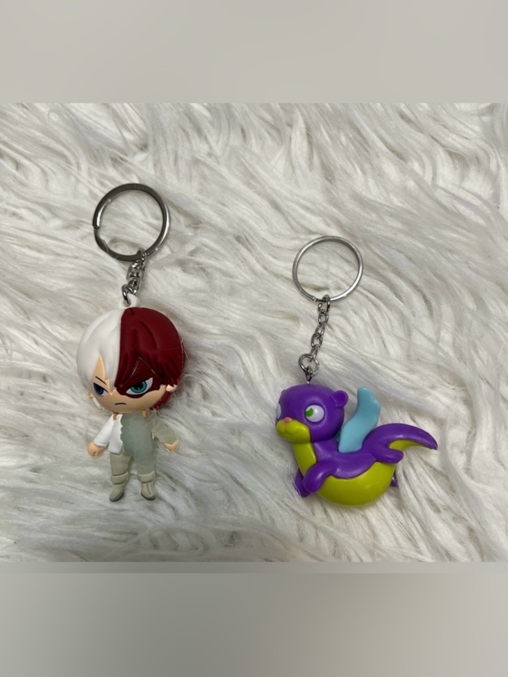 Purple & Red Kids Keychain Toy Set - Cute Dragon and Character Keyrings